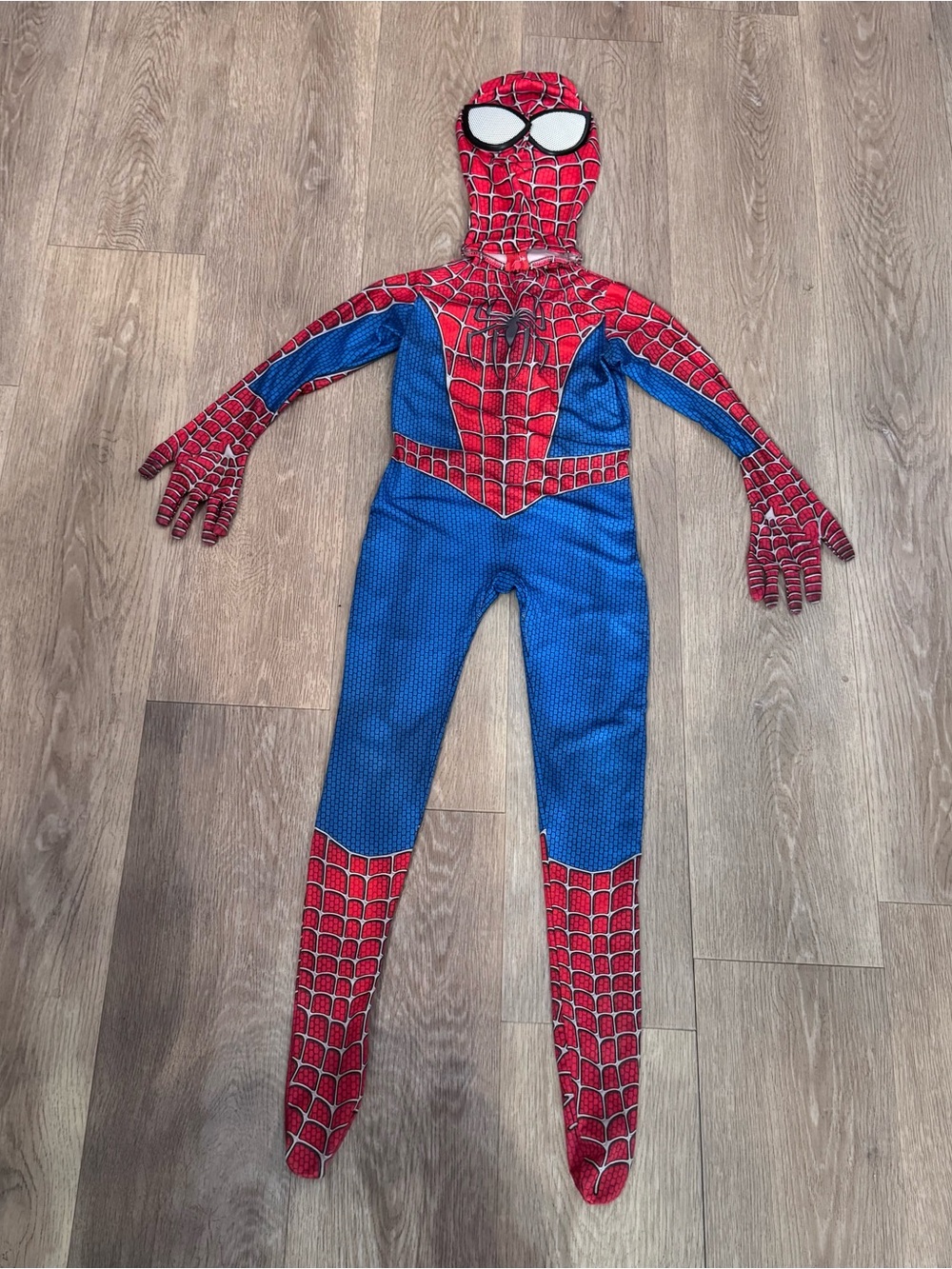 Marvel Kids Spider-Man Costume Size 130 Full Bodysuit Mask Halloween